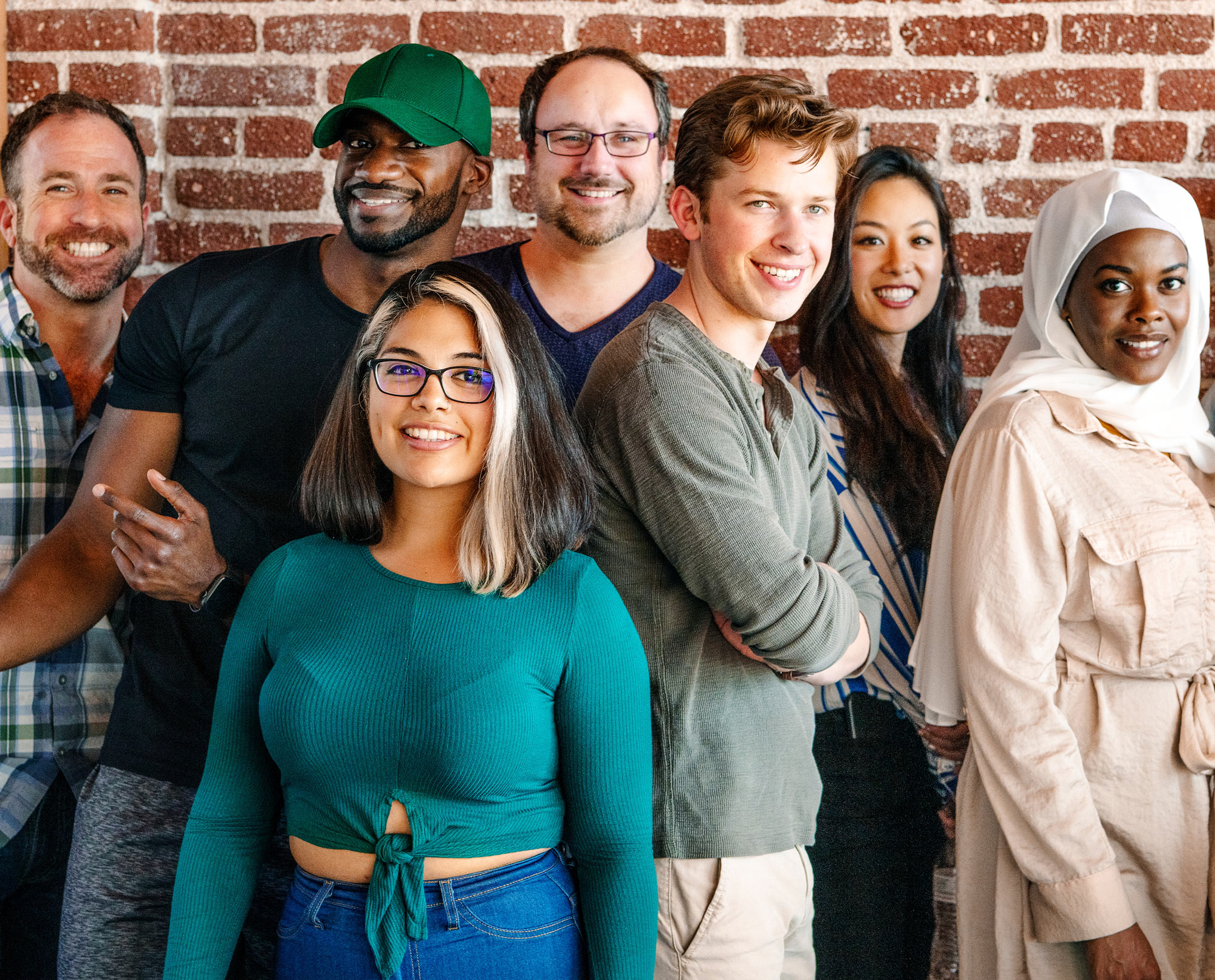 a group of people posing for a photo